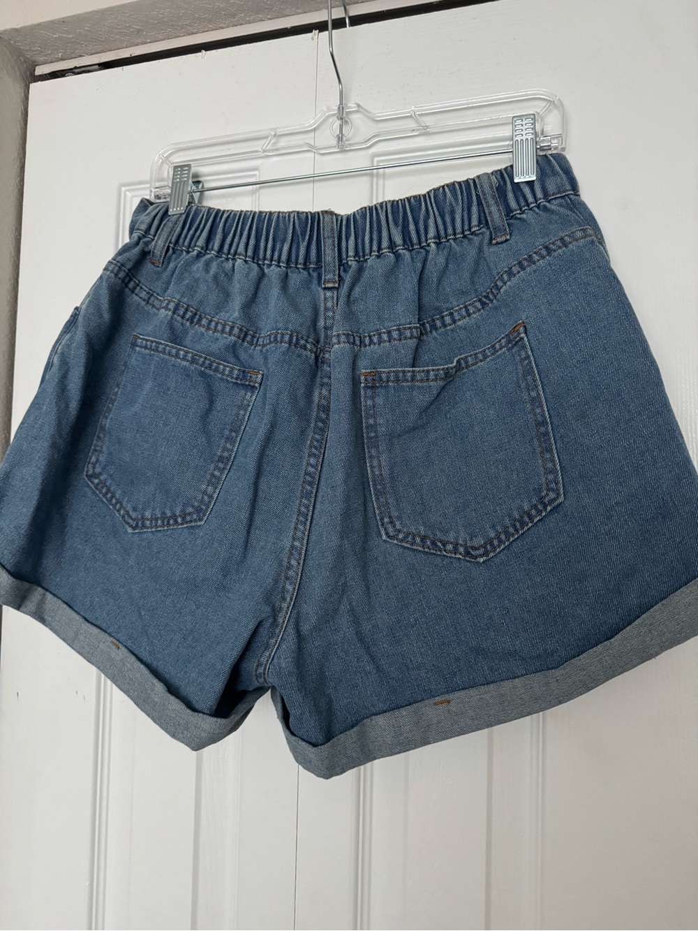 Denim Cherry Embroidered High-Rise Shorts - Picture 3 of 3
